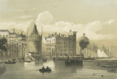 1857 Lithograph of Amsterdam’s Oosterdok Quay and Harbor, close-up 5