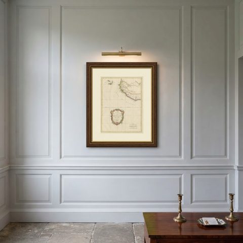 Antique Map of the Coast of Guinea and the Cape Verde Islands, shown framed on a wall
