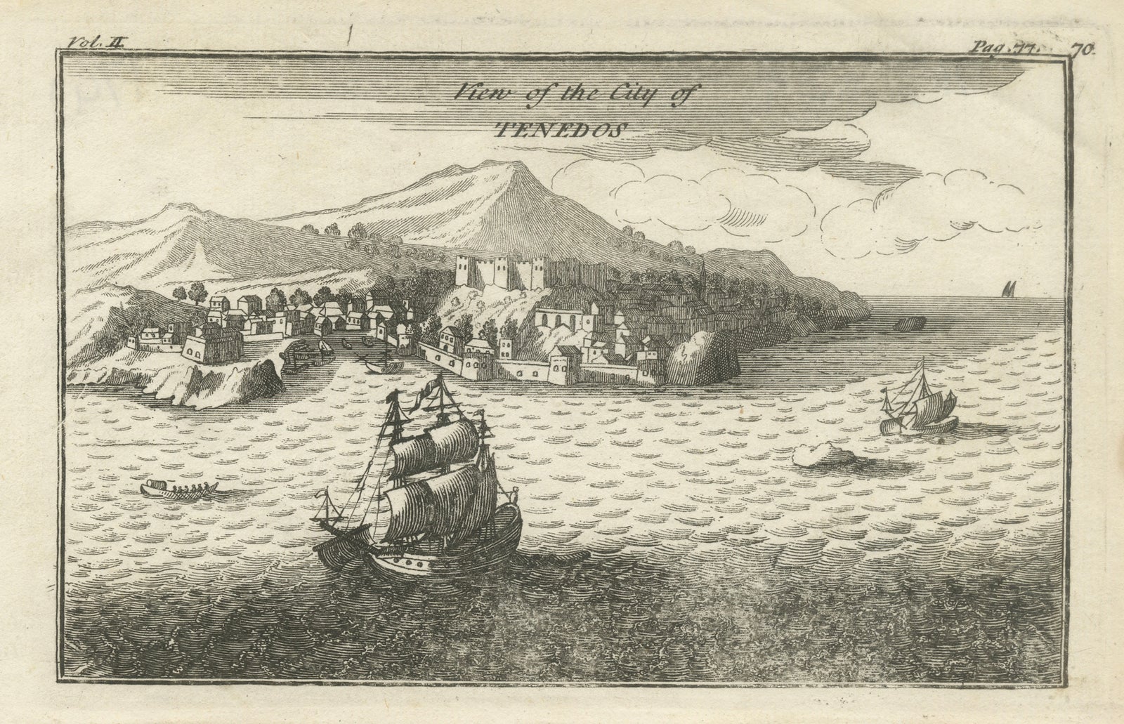 Antique St Eustatius Caribbean View, Ships Harbor, Tournefort 1717