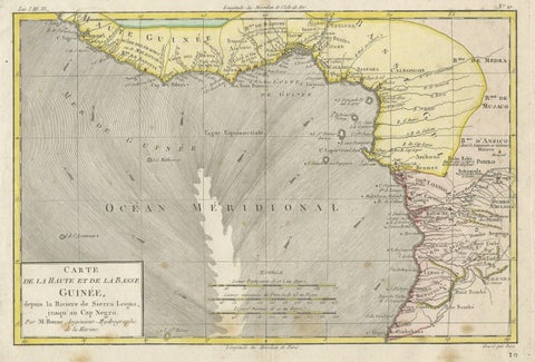 Antique Map of the Coast of Guinea, Africa, 1820, close-up 1