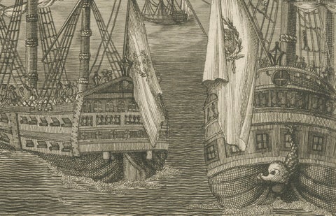 View of the Harbor of Cannes, Engraving by Dubois after Courvoisier, 1784, close-up 4