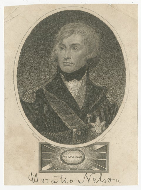 Horatio Nelson Portrait, Trafalgar Engraving, Naval Hero, 1819 London, view 2