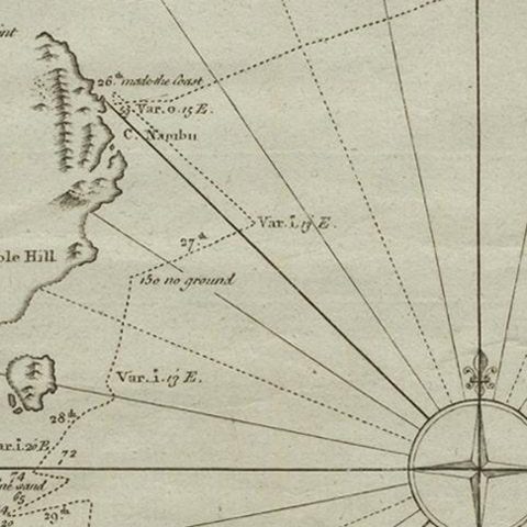 Old Map of the East Coast of Honshu with an Inset, Japan, c.1785, close-up 3