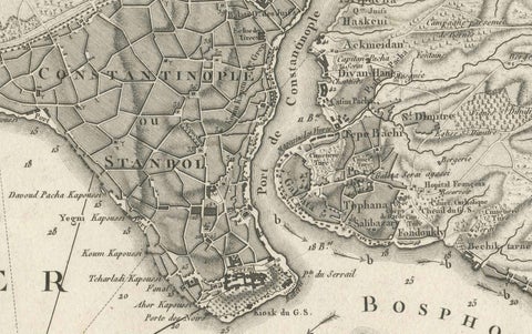 Map of Constantinople, Bosphorus, the Coasts of Greece and the Archipelago, 1785, close-up 5
