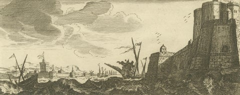 The Dardanelles with Fortified Towers and Maritime Activity, ca. 1680, close-up 4
