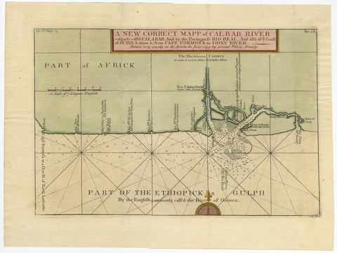 Authentic Map of the Coast from Cape Formosa to the Dony River, Africa, 1732, view 2