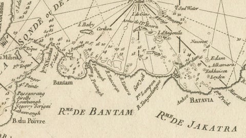 Antique Sea Chart Java Indonesia, Mannevillette Neptune Oriental 1775, close-up 6