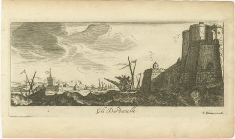 The Dardanelles with Fortified Towers and Maritime Activity, ca. 1680, view 2