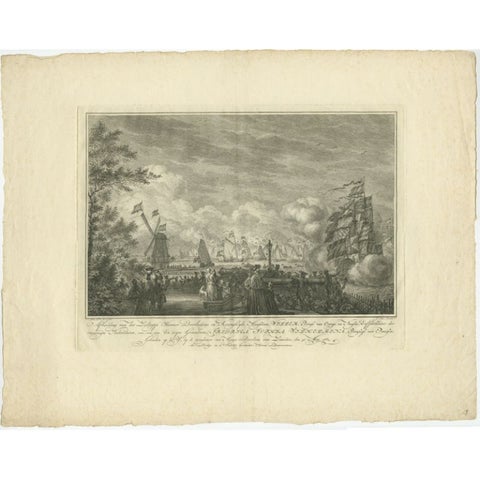 Antique Print of the Sailing Tour on the IJ River , Amsterdam, 1768, view 2