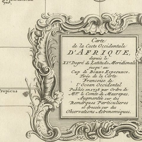 Dutch Antique Map of the West Coast of Africa, to the Cape of Good Hope, 1747, close-up 2
