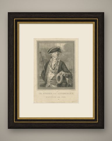 Antique Naval Portrait, Jan Hendrik van Kinsbergen, Dutch Sea Captain, c.1785, shown framed