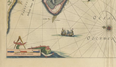 Blaeu Map of Île de Ré & Oléron, La Rochelle Coast France, c.1642, close-up 3