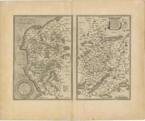 Antique Map of the Coastline Between Calais and Estaples and Northern France, view 2