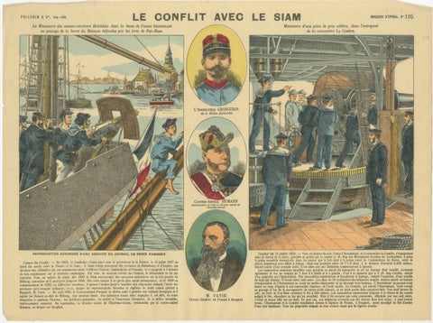 Conflict with Siam, a French Naval Action Scene, Épinal Colonial Print, 1893, view 2