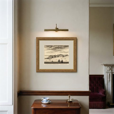 Rare Engraving of the Coast of Dabhol or Dabul, Ratnagiri, Maharashtra in India, shown framed on a wall
