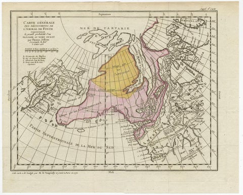 Interesting Old Map of the Nw Coast of America and the Ne Coast of Asia, ca.1772, view 2