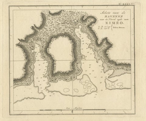 Antique Map of the Harbour of Taloo by J. Cook, 1803, view 2