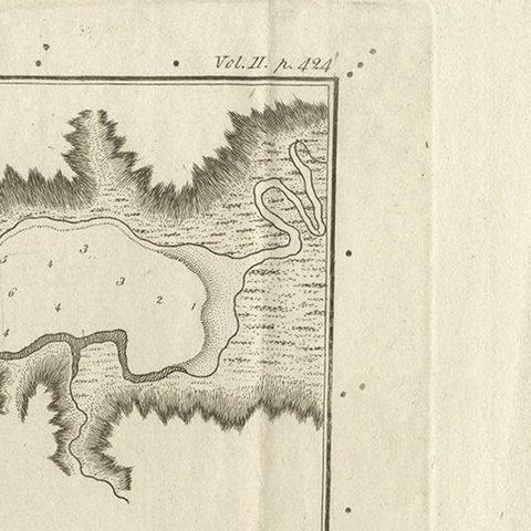 Antique Map of the Harbour of Samganoodha by Cook, c.1781, close-up 1
