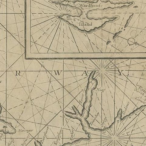 Old Sea Chart of Northern Norway, also depicting Part of Lapland & Russia, 1702, close-up 1