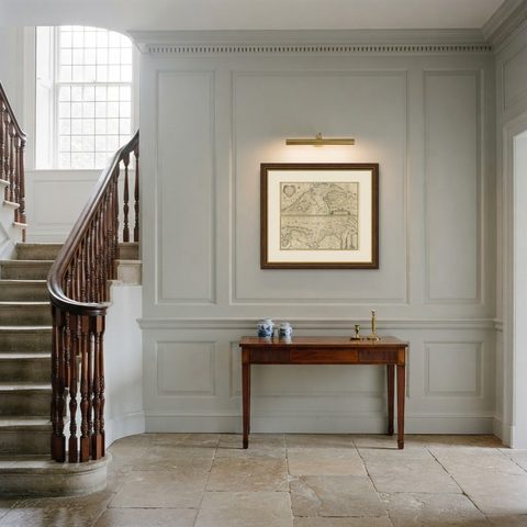 Two Original Antique Engravings with the Dutch and German North Sea Coast, c1650, shown framed in a room