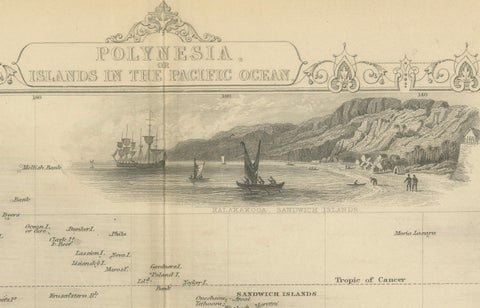Map of Polynesia Highlighting Cultural Landscapes and Maritime Activities, 1851, close-up 4