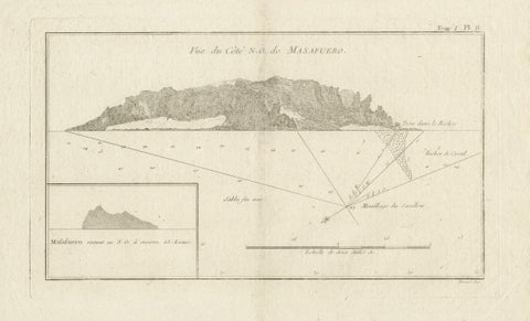Antique Map of the Northwest Coast of Masafuera Island or Selkirk Island, view 3