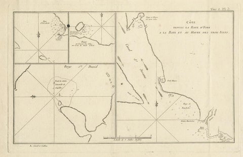Antique Print with Charts of York's Bay and Surroundings, view 3