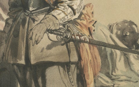 Pieter Pieterszoon Hein, Dutch Naval Hero, 19th-Century Hand-Colored Lithograph, close-up 2