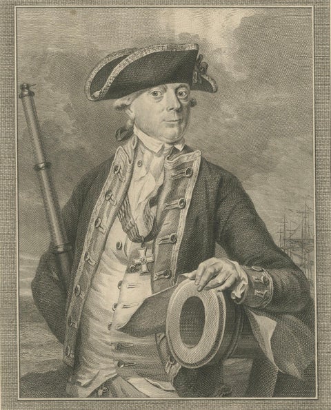 Antique Naval Portrait, Jan Hendrik van Kinsbergen, Dutch Sea Captain, c.1785, close-up 4