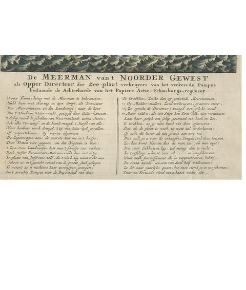 Antique Satirical Print showing Mermaids about the Port of Enkhuizen, circa 1720, view 3