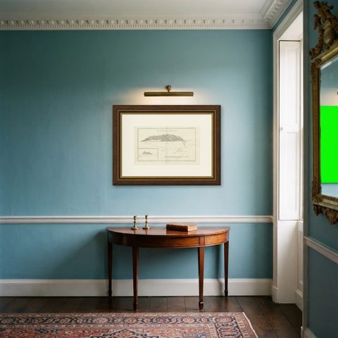 Antique Map of the Northwest Coast of Masafuera Island or Selkirk Island, shown framed in a room