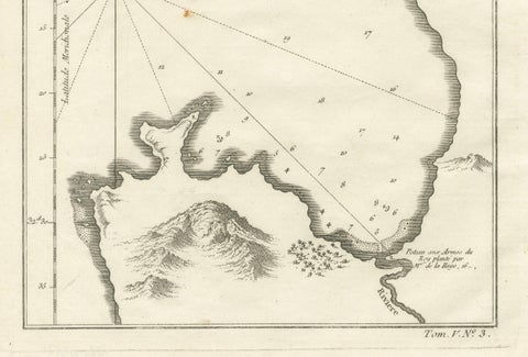 Bay of Saint Helena: French Naval Chart by N.B. Ingénieur de la Marine, ca.1770, close-up 3