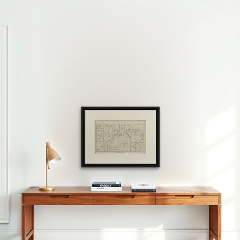 Antique Chart of CAP Providence and Other Charts by Hawkesworth, 1774, shown framed on a wall