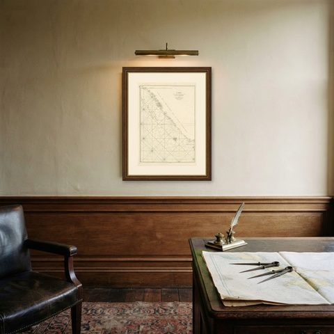 Antique Coastal Map of Sumatra by De La Haye, circa 1780, shown framed on a wall