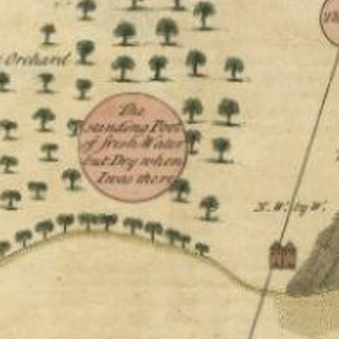 Antique Map of the Harbour of Praia, Santiago Island, Cape Verde, c.1750, close-up 3