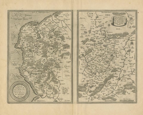Antique Map of the Coastline Between Calais and Estaples and Northern France, view 3