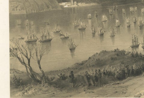 Anglo-French Fleet Entering the Black Sea from the Bosphorus, Crimean War, 1854, close-up 3