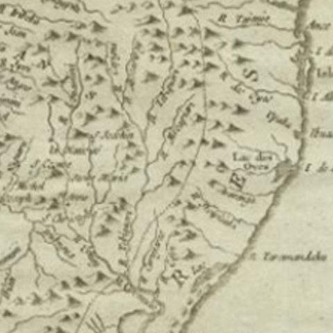 Antique Map of the Coast of Southern Brazil by Bellin, c.1755, close-up 2