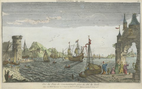 Constantinople Harbor Vue d’Optique by Jacques Chéreau, c.1760