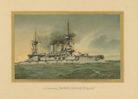 SMS Kurfürst Friedrich Wilhelm: German Pre-Dreadnought Battleship, 1903, close-up 5
