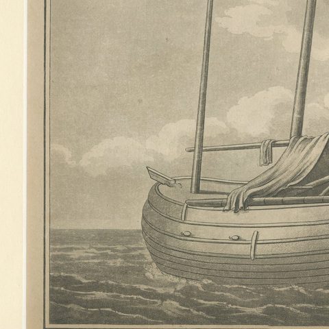 Views of Dutch Vessels, Maritime Engraving after 1684 Drawing, Published 1802, close-up 4