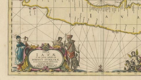 Antique Map of Java, Sumatra & Borneo, Dutch East Indies Sea Chart c.1700, close-up 3