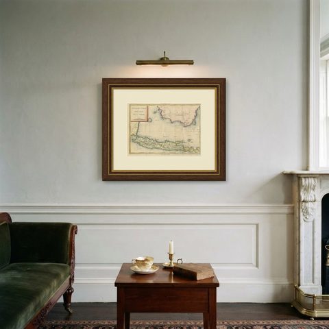 Java and Bali with Borneo Coast, 18th Century French Colonial Map, shown framed on a wall