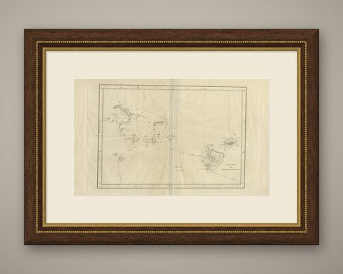 Antique Chart of the Friendly Islands or Tonga in the Pacific Ocean, 1785, shown framed