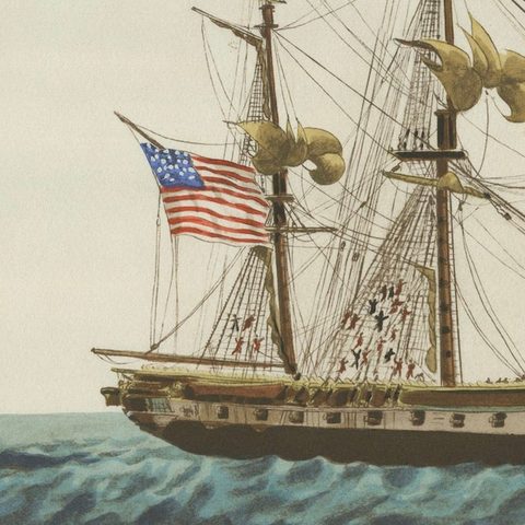 Approaching Safe Harbor: The American Frigate's Return, circa 1920, close-up 4