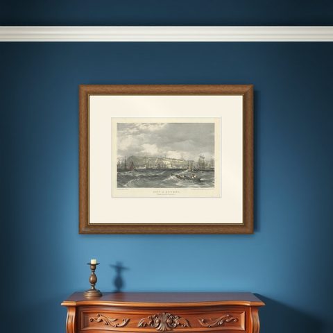 City of Quebec from the Harbour: A Vibrant 19th-Century Maritime Lithograph, shown framed on a wall
