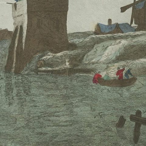 Original Hand-Colored Optica View of the Coast of Zeeland, The Netherlands, close-up 3