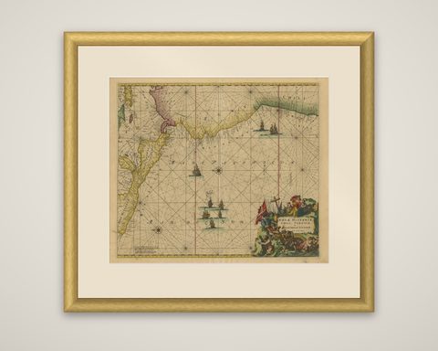 Sea Chart of Central America and the Northwest Coast of South America, ca.1745, shown framed