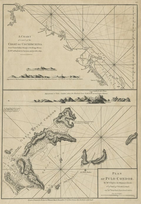 Chart of the Coast of Cochinchina' and 'Plan of Pulo Condor', Vietnam, 1778, close-up 1
