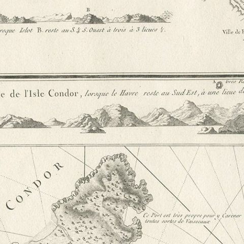 Old Sea Charts of Tourane Bay & the Con Dao Islands 'Pulo Condor', Vietnam, 1780, close-up 2